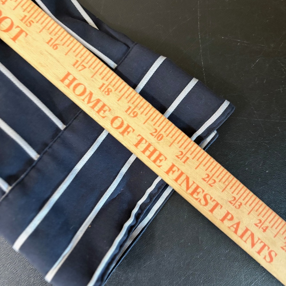 Foxcroft Navy White Striped Button Up Shirt Size 24W Wrinkle Free Shaped Fit - Picture 9 of 12